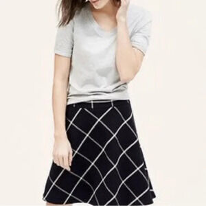Ann Taylor LOFT Blue and White Plaid A-Line Skirt Size 2  A1